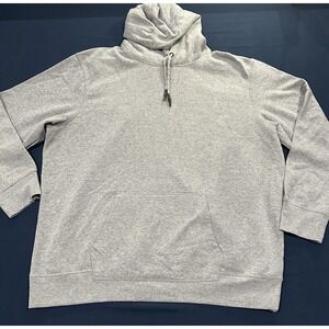 MTA Sport Womens XXXL Gray Pullover Hoodie Kangaroo Pocket Cotton Blend RN 48711